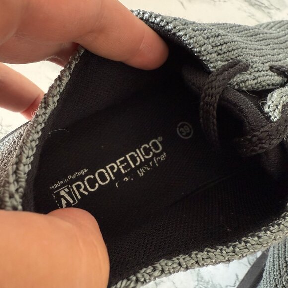 Arcopedico LS Bordeaux Sneaker Women 39 US 9 Gray Knit Lace Up Comfort Shoe - Picture 6 of 6